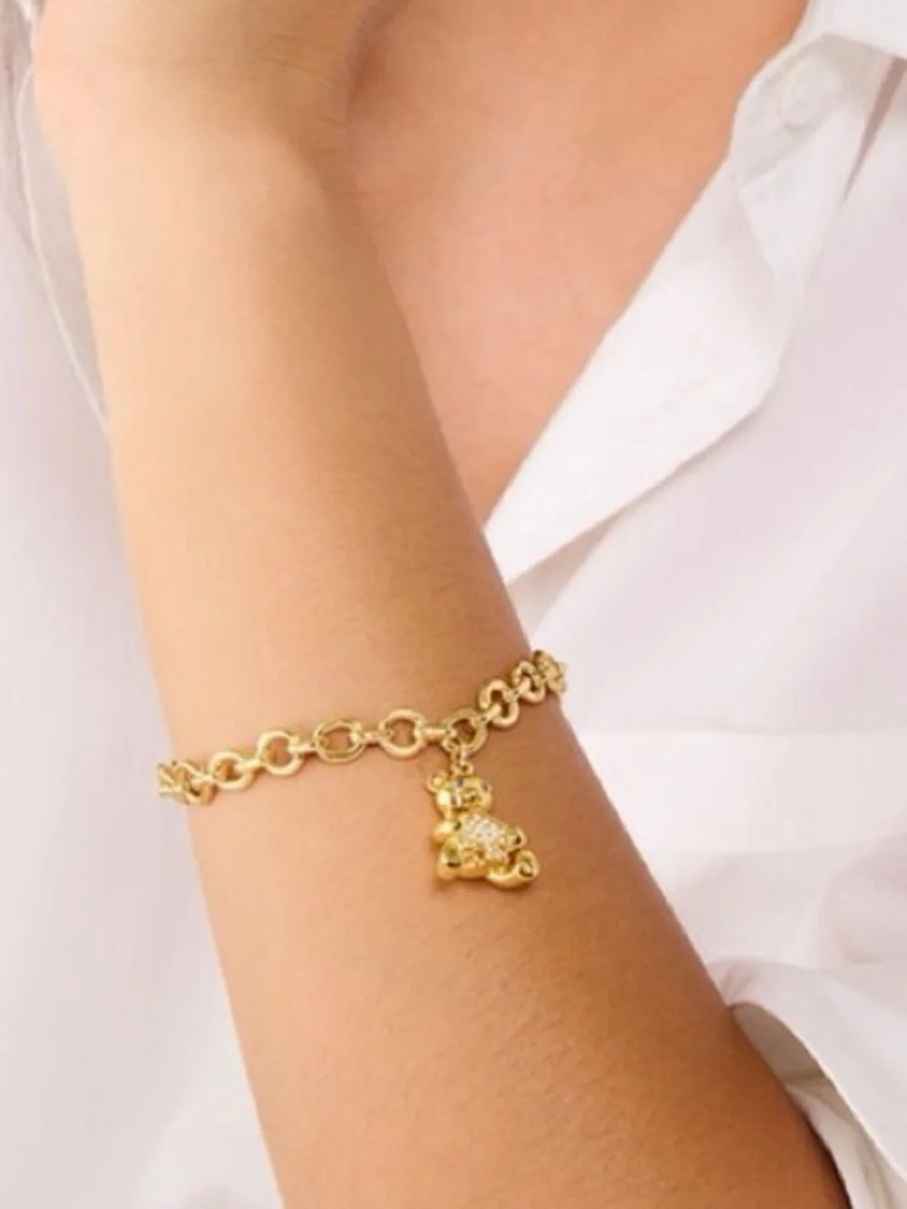 Kate Spade Oh What Fun Spade Teddy Bear Charm Bracelet